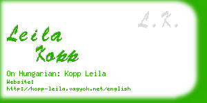 leila kopp business card